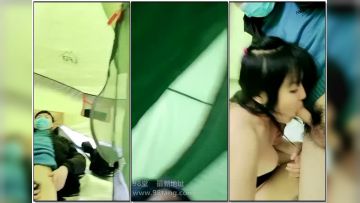 快乐悦悦户外搭两个帐篷一起快活上位骑乘风骚迷人